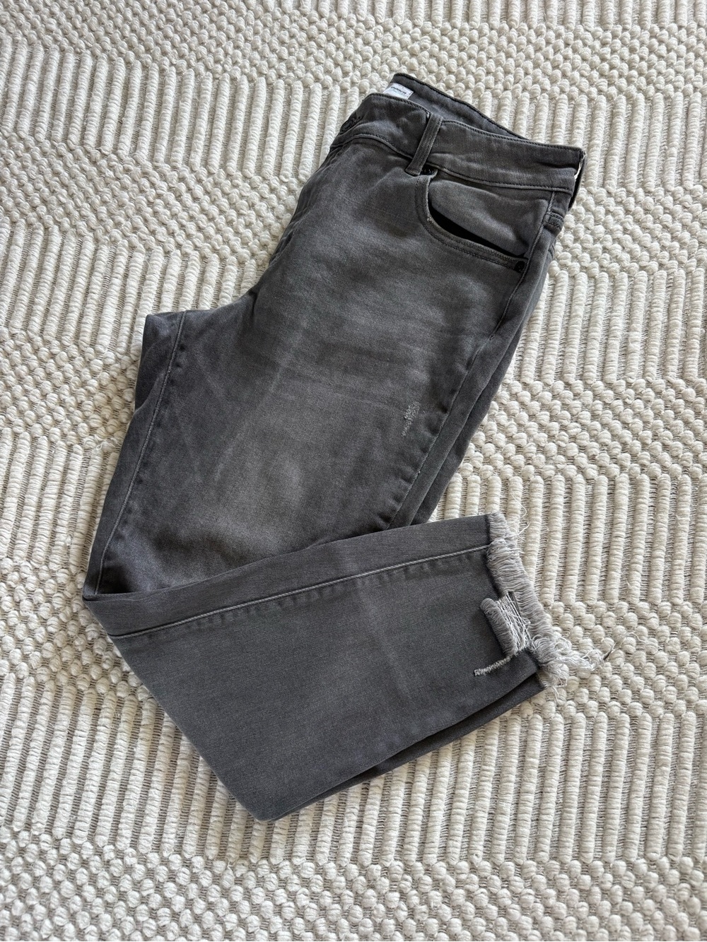 Kancan - Charcoal Gray Frayed Hem Skinny Jeans